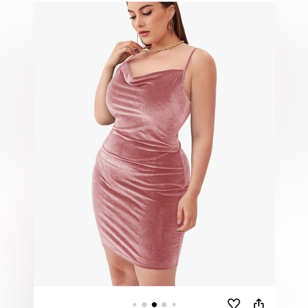 - Soly Hux raisin rose colored velvet slip dress in size Large curve new